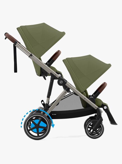 Cybex e-Gazelle S Søskenvogn, Moss Green/Taupe