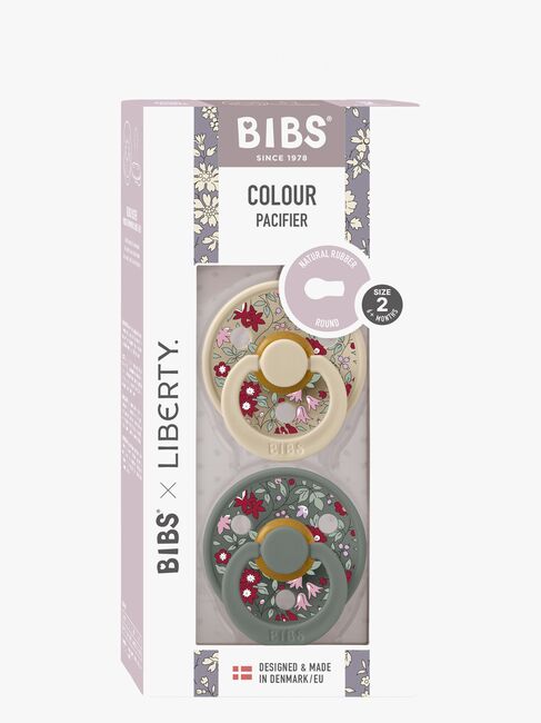 BIBS x Liberty Colour Smokk 2-Pack Lateks Str 2 Rund, Chamomile Lawn/Pine Mix