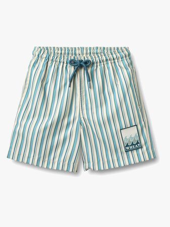 Wheat Hansi Badge Badeshorts, Aqua Stripe