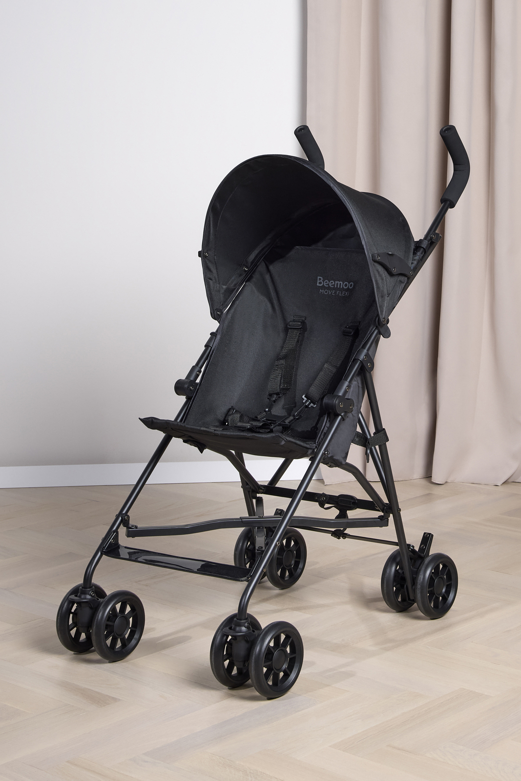 Beemoo Move Flexi Paraplytrille inkl. Kalesje, Black