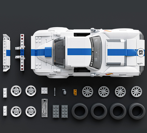 Mattel Brick Shop Hot Wheels Elite Series Brick Shop Hot Wheels Byggesett Corvette Grand Sport 918 Deler