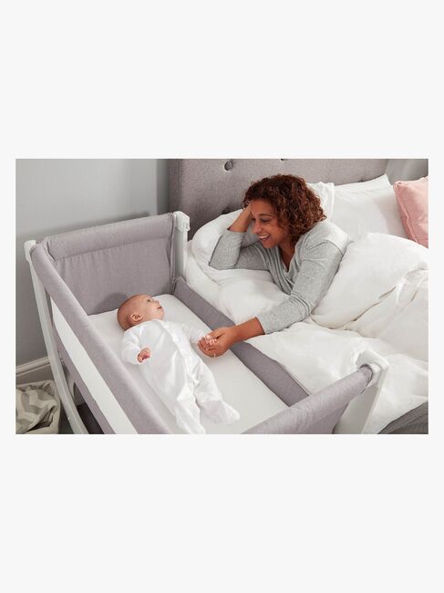 Shnuggle Air Bedside Crib, Stone Grey