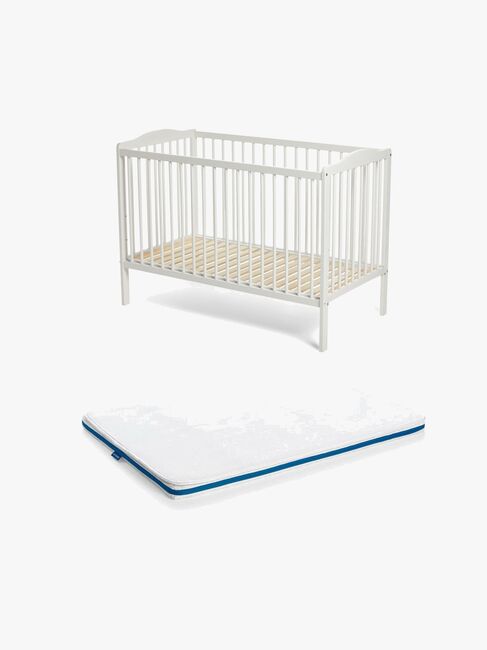 JLY MAJA Dream Sprinkelseng inkl. Madrass och 3D madrasstrekk, Hvit