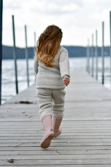 Mikk-Line Fleecebukser Baby Merinoull, Melange Offwhite