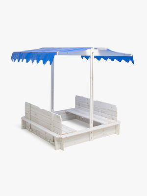 Woodlii Sandkasse med Tak og Benk, Hvit