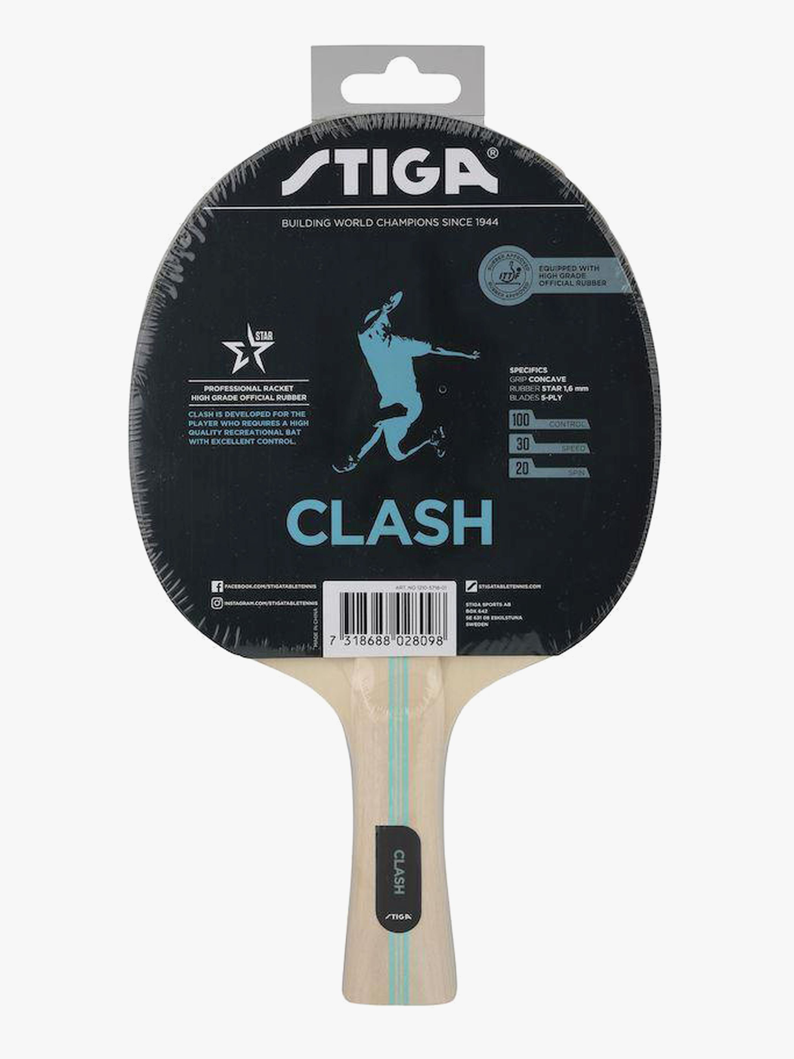 STIGA Bat Clash Hobby Bordtennisracket, Blue - Bordtennis