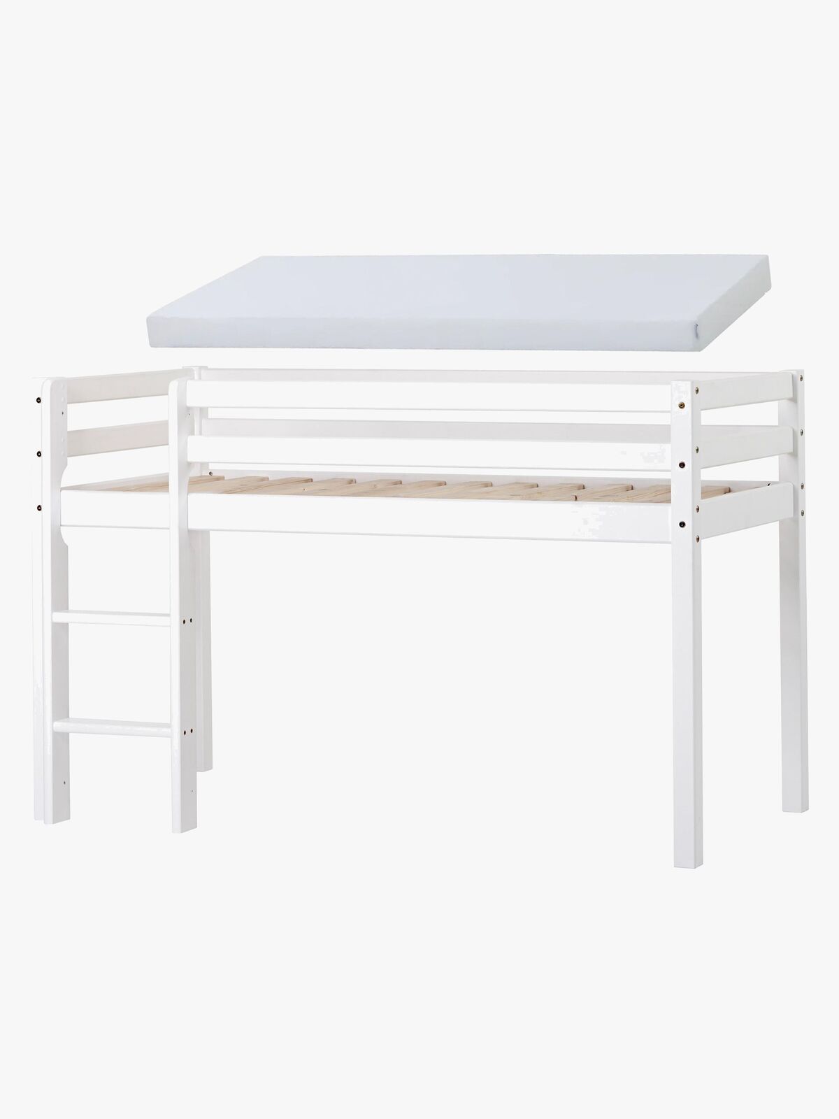 Hoppekids ECO Dream Halvhøy Loftseng Med Skummadrass 70x160, Hvit