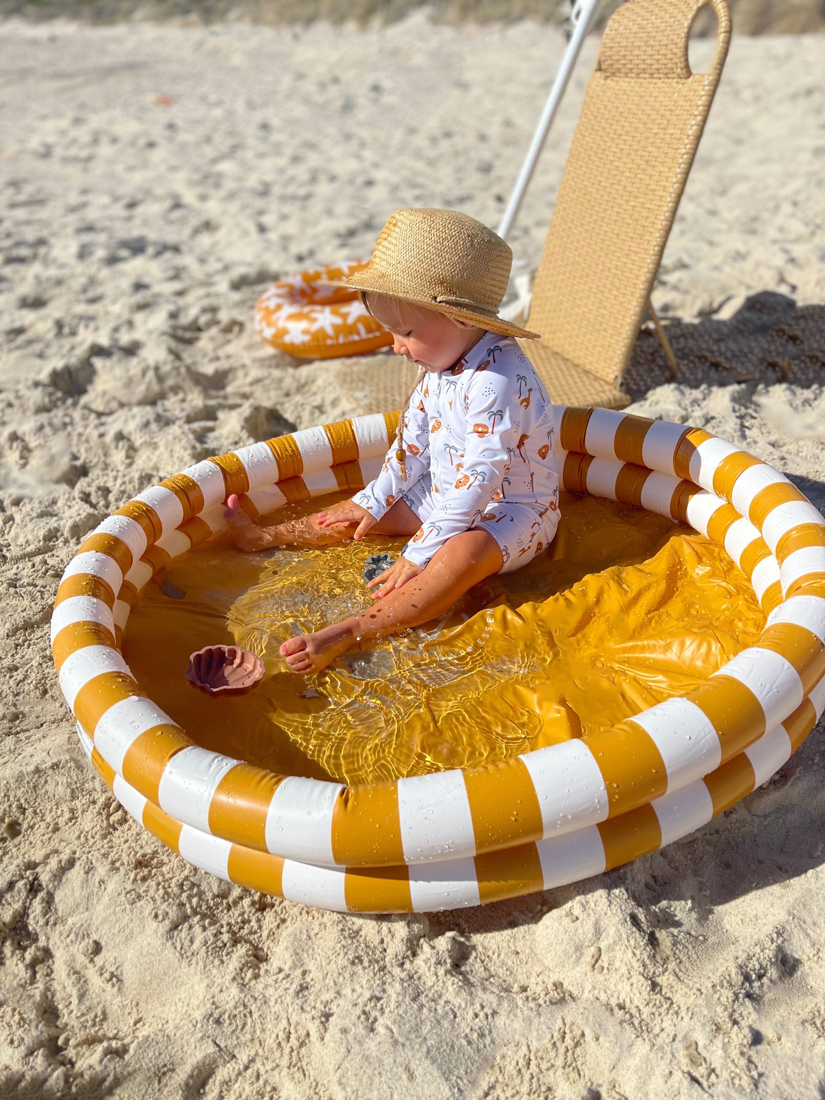 Swim Essentials Barnebasseng 100 cm, Flow Yellow/White