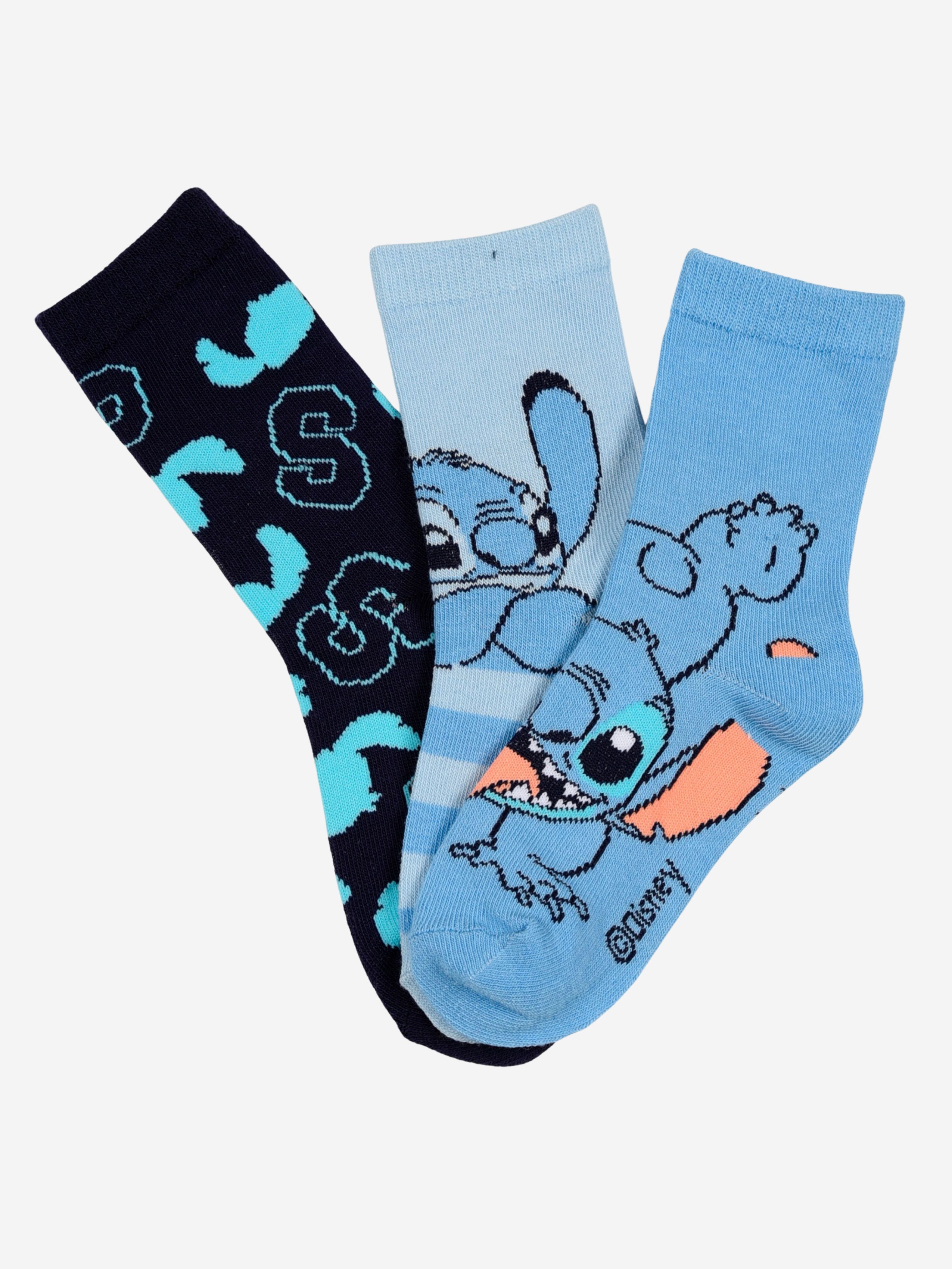 Disney Stitch Sokker 3-Pakk, Flerfarget, 23-26 - Sokker