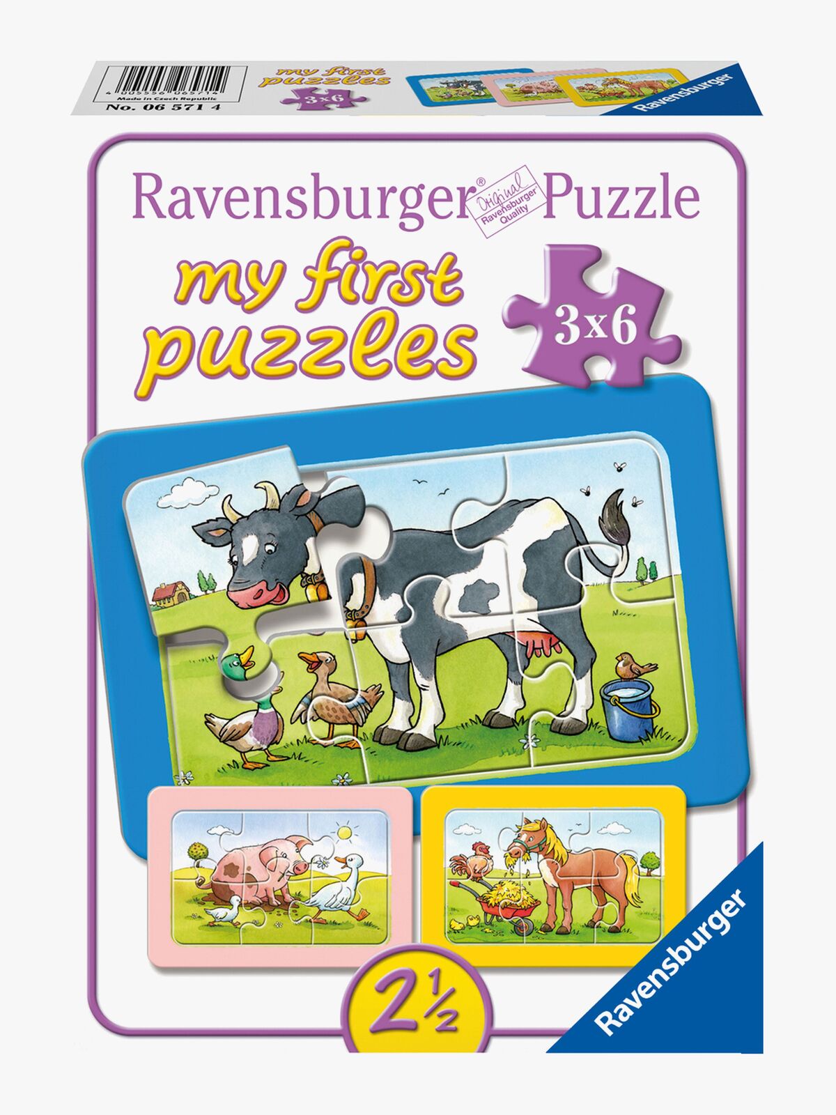 Ravensburger Puslespill Dyrevenner 3x6 Biter