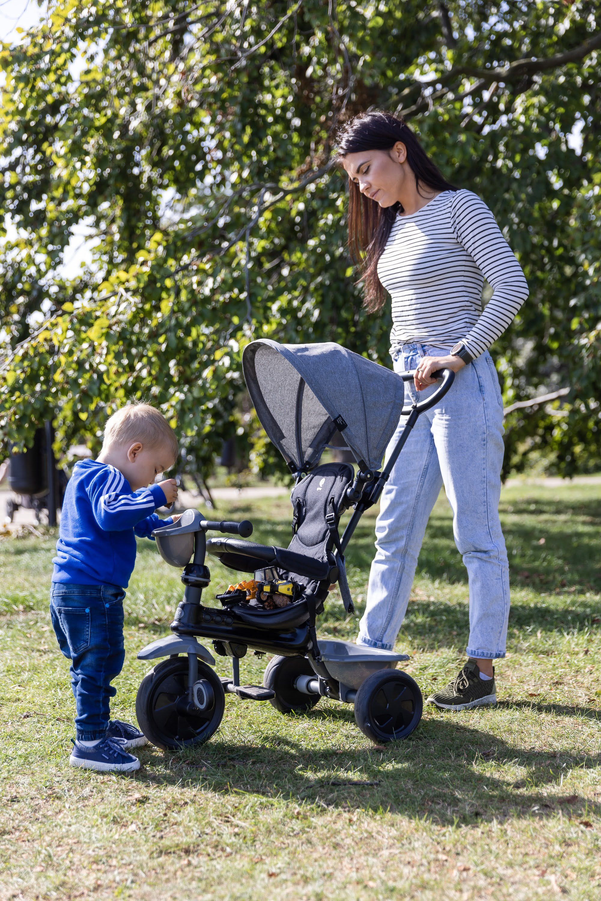 QPlay Cosy 4-in-1 Trehjulssykkel, Grå - Trehjulssykler - Plast,Stål