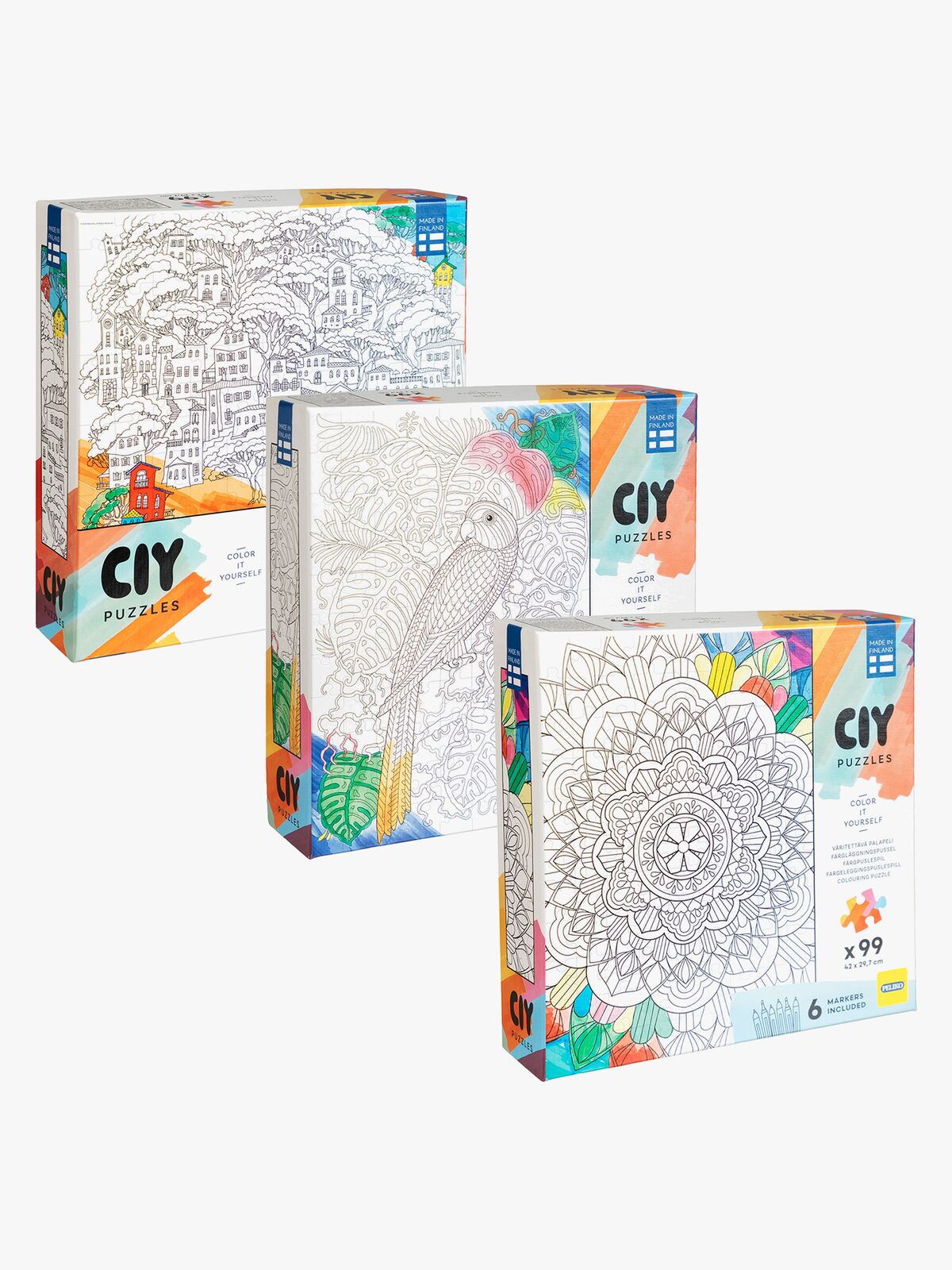 Peliko CIY Puslespill med Tusjpenner 99 Brikker Blandet