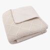 Jollein Strikket Teppe Rutemønster med Teddy-fleece, Oatmeal