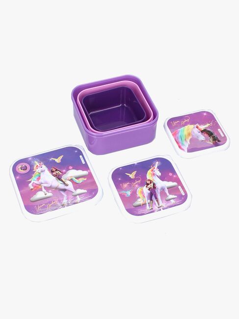Unicorn Academy 3 in 1 Snackboks Fresh Bites, Lilla