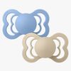 BIBS Supreme Smokk 2-Pakk Silikon Str. 2 Symmetrisk, Vanilla/Sky Blue