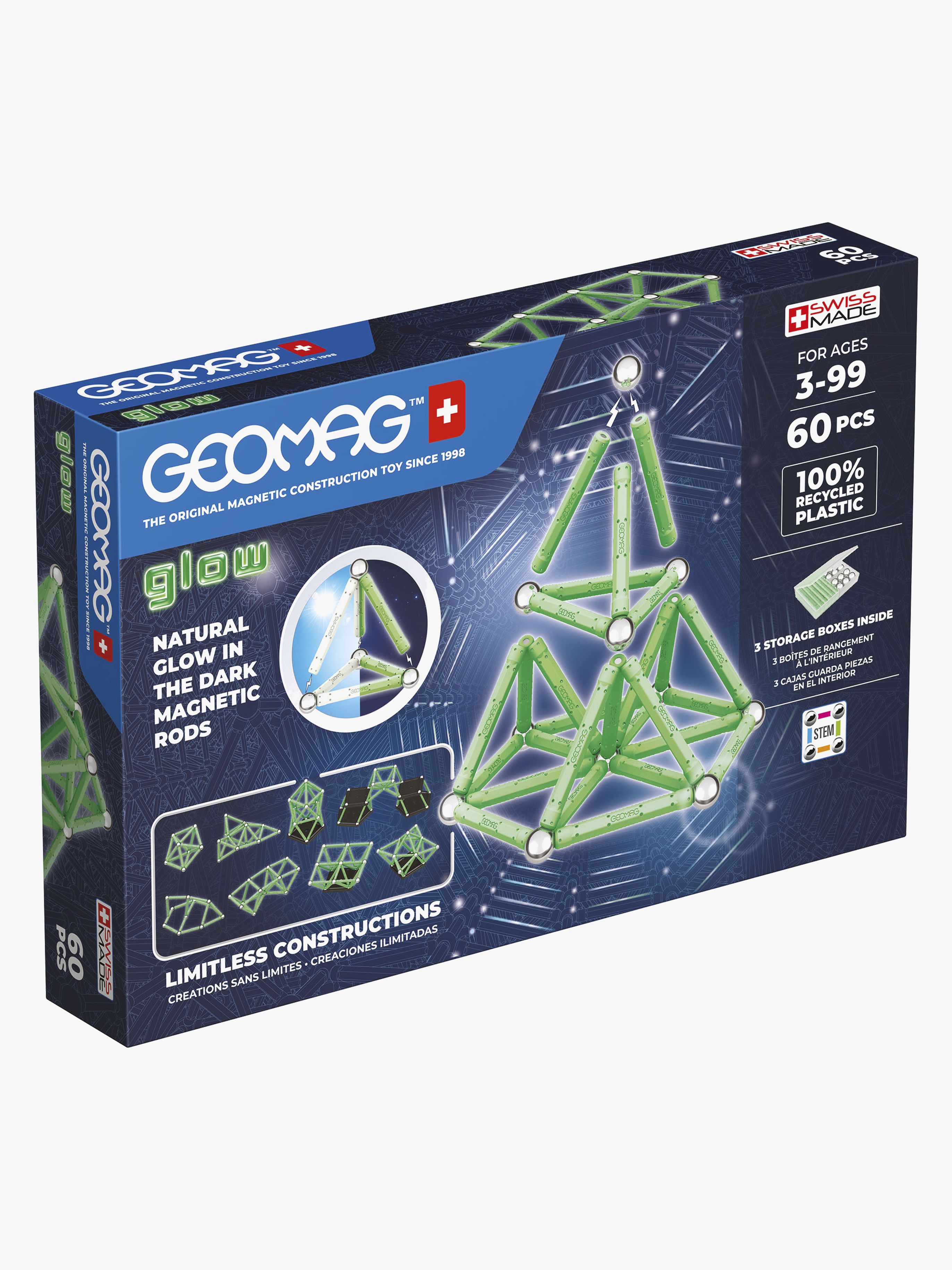 Geomag Glow Byggesett 60 Deler - Byggesett - Plast