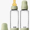 BIBS Medium Flow Glass Tåteflaske Latex 2-Pakk 240 ml, Sage