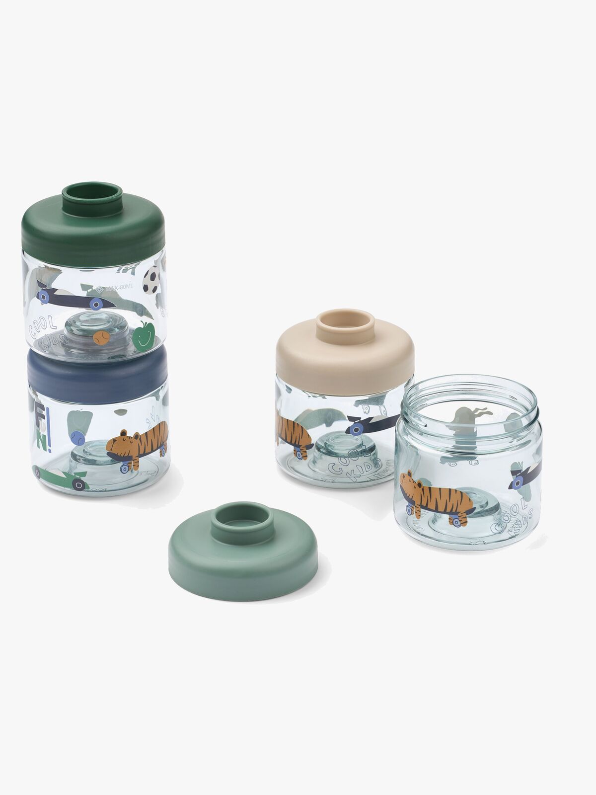 LIEWOOD Dominique Tritan Snacksbokser 100 ml 4-Pakk, Fun/Beach Blue