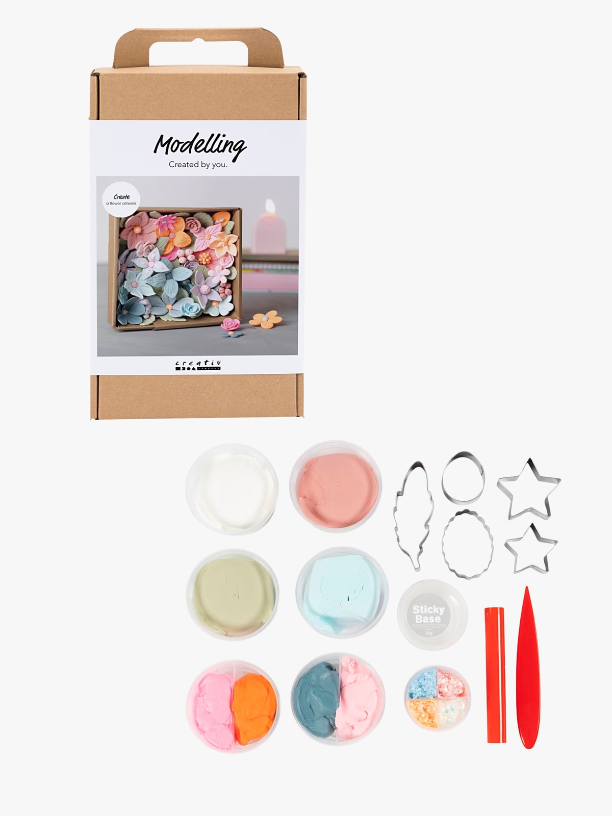 Creativ Company Hobbysett DIY Lufttørkende Leire Blomster