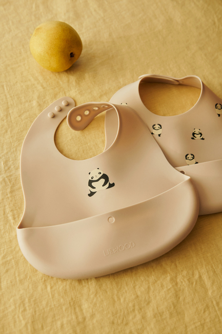 LIEWOOD Ember Mønstret Smekke 2-Pakk, Panda/Sandy