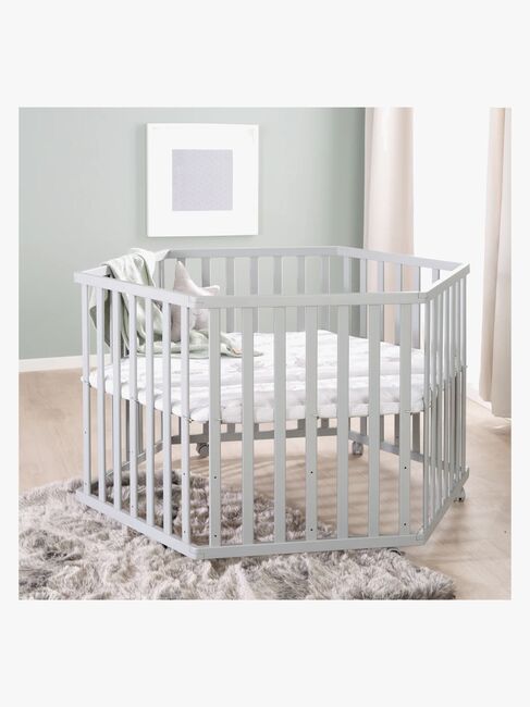 Roba Hexagon Lekegrind med Hjul, Star Magic Taupe