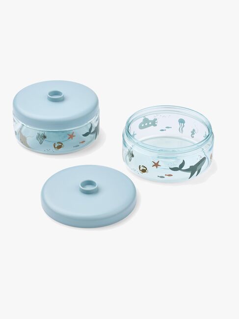 LIEWOOD Dominique Tritan Snacksboks 500 ml 2-Pakk, Sea creature/Sandy