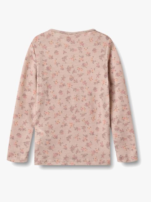 Wheat Alfie Topp med Lange Ermer Merinoull, Lilac Flowers