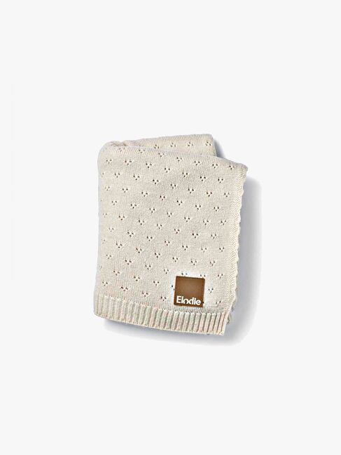Elodie  Pointelle-strikket Teppe 100x75, Creamy White