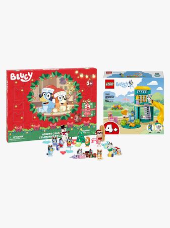 Bluey Adventskalender & LEGO Bluey 11201 Moro på Lekeplassen med Bluey og Chloe