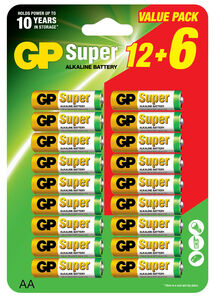 GP Batterier Super Alkaline 12+6 AA LR6