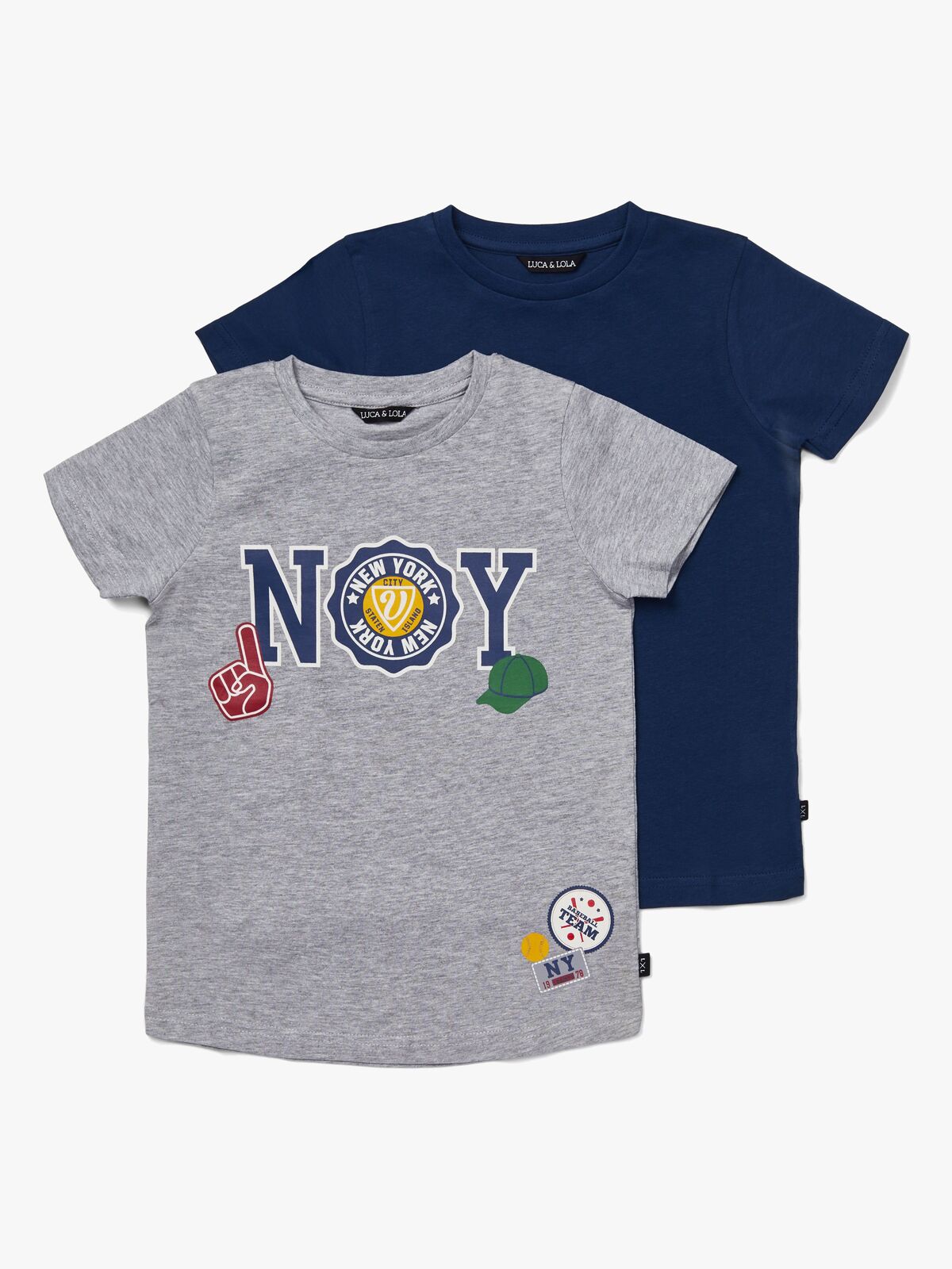 Luca & Lola San Marino T-Shirt 2-pack, Grey Melange/Navy