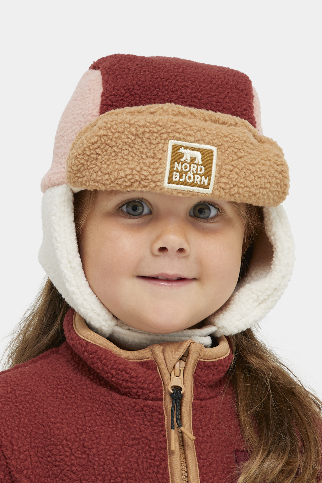 Nordbjörn Knallen Fleece-lue, Madder Brown/Rose Dawn/Oatmeal