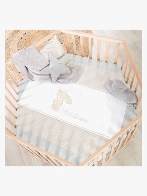 Roba Hexagon Lekegrind med Hjul, Beloved Bear Natural Wood