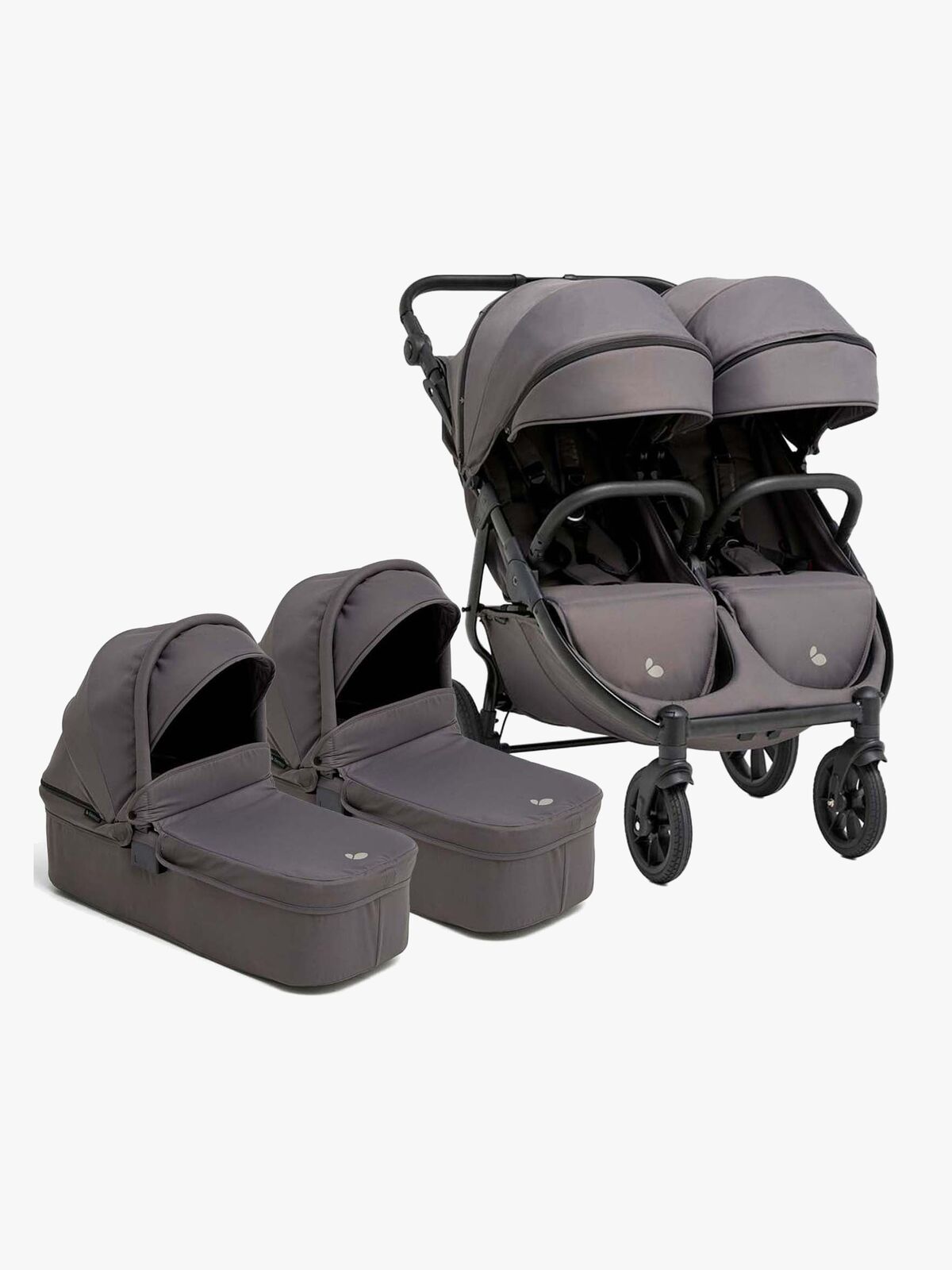 Beemoo BFF60 2 Søskenvogn + Liggedeler, Fog Grey