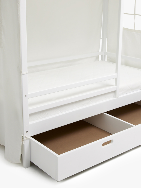 Minitude Nordic Jax Husseng 70x140, Sengehimmel & BabyMatex Softi Plus Madrass + Sengeskuff, Hvit