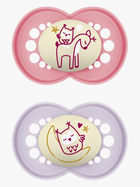 MAM Original Night Silikon Smokker 2-Pack 6-16m, Rosa