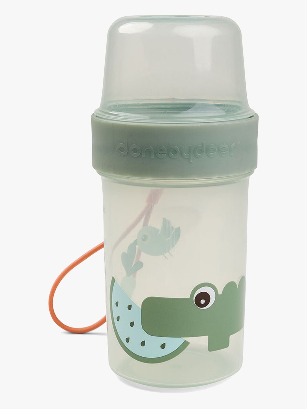 Done By Deer Croco To Go Two-Way Snacksbeholder, Green