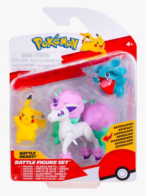 Pokémon Battle Figursett Pikachu, Gible & Ponyta 3-Pakk