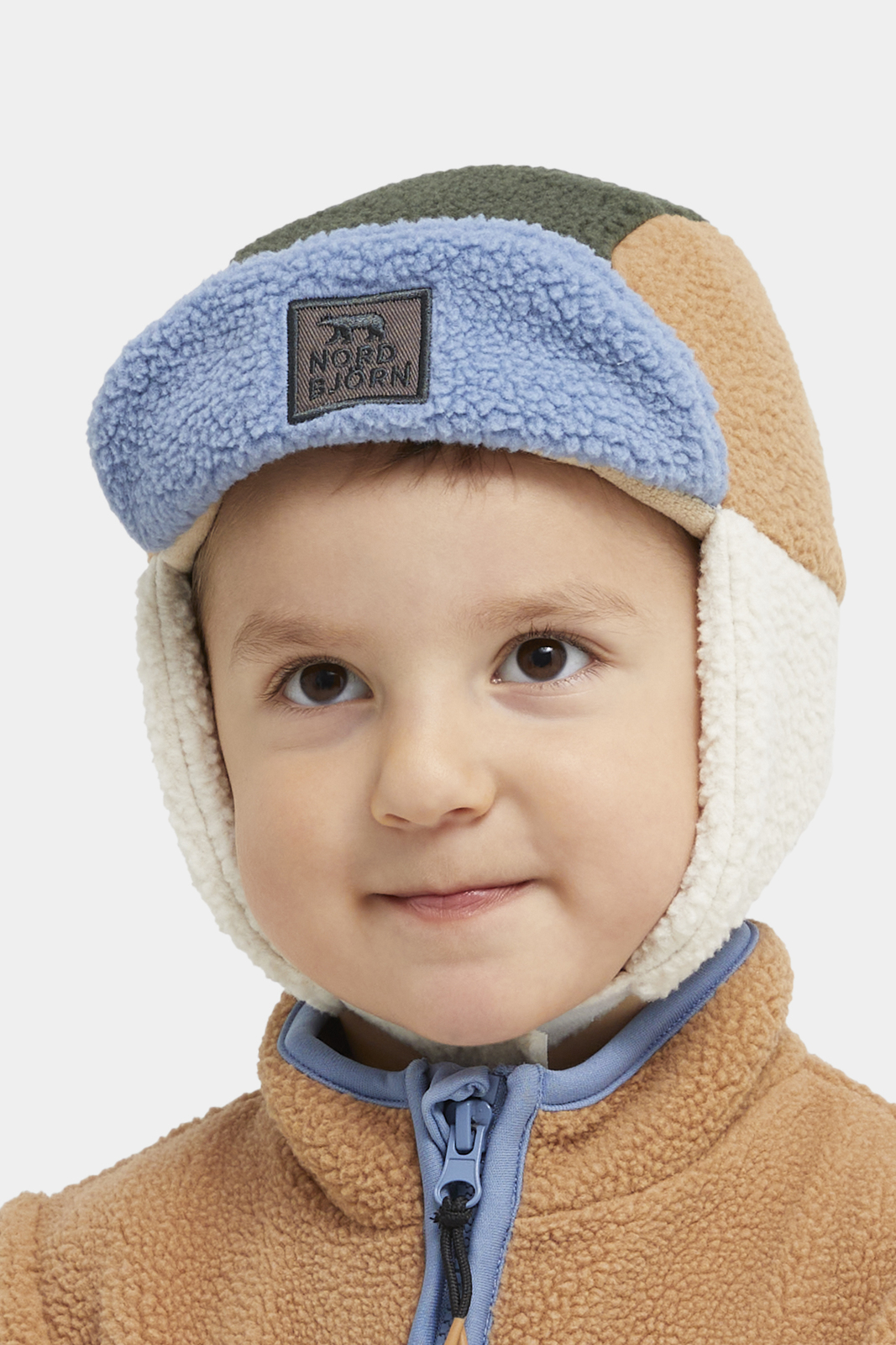 Nordbjörn Knallen Fleece-lue, Tobacco Brown/Stonewash/Oatmeal
