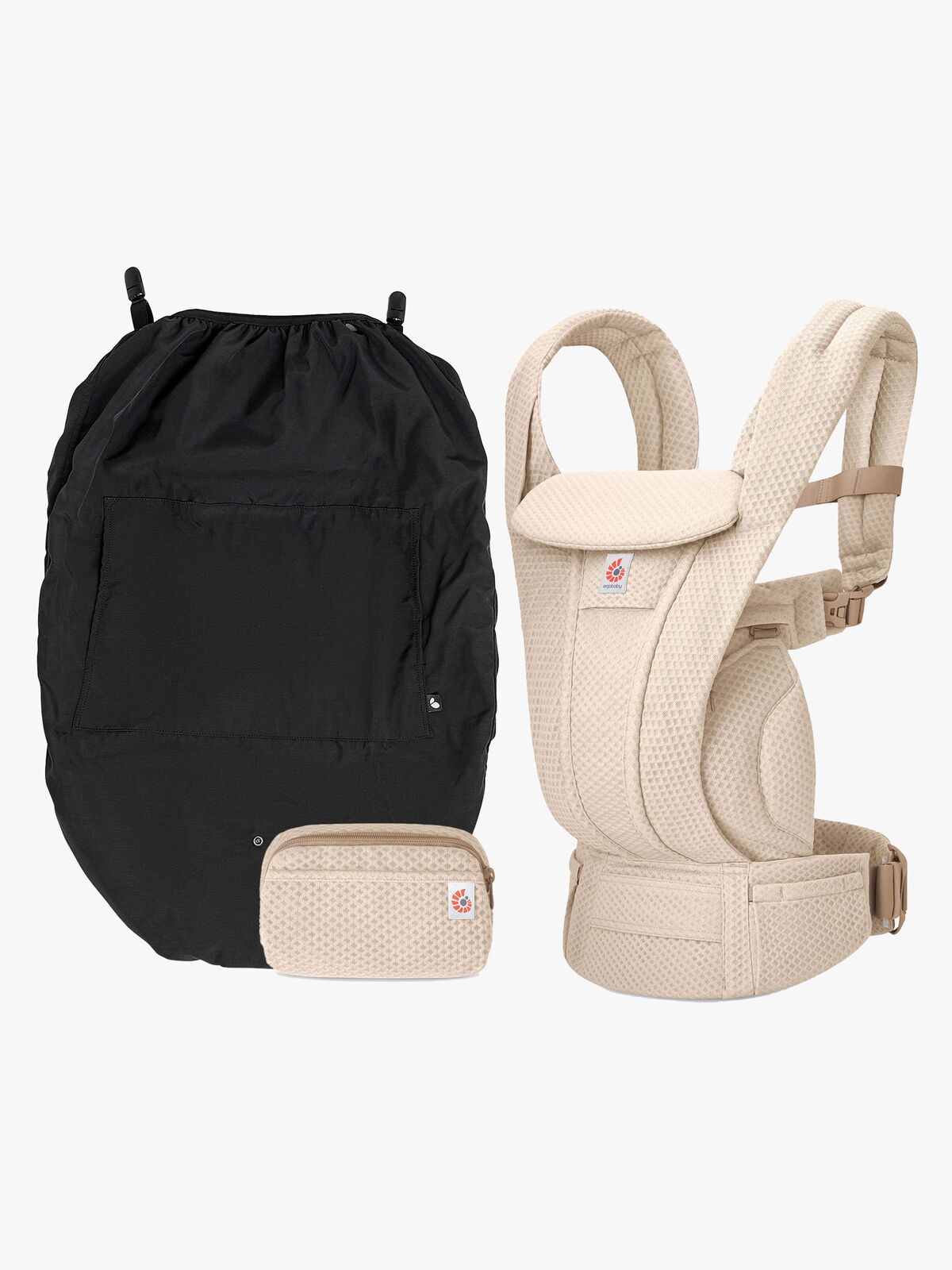 Ergobaby Omni Deluxe Bæresele Mesh inkl. Regntrekk, Natural Beige