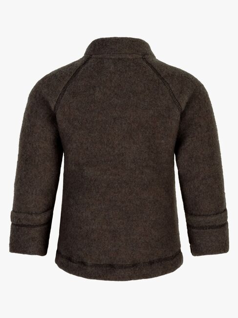 Mikk-Line Fleecejakke Baby Merinoull, Dark Brown Melange