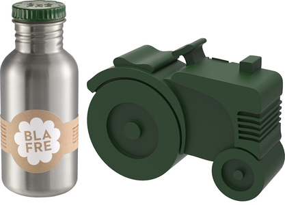 Blafre Matboks Traktor & Stålflaske 500 ml, Mørkegrønn