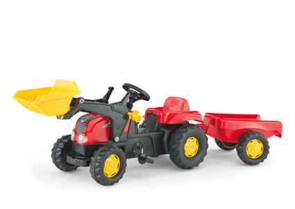 Rolly Toys Traktor med Graveskuffe+Henger Kid Rød