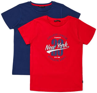 Luca & Lola Riccione T-Shirt 2-pack, Red/Navy
