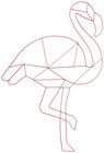 POPP Veggdekorasjon Flamingo, Rød