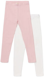 Petite Chérie Atelier Arielle Leggings 2-pack, Pink/White