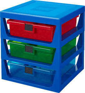 LEGO Oppbevaringshylle med 3 skuffer, Blå