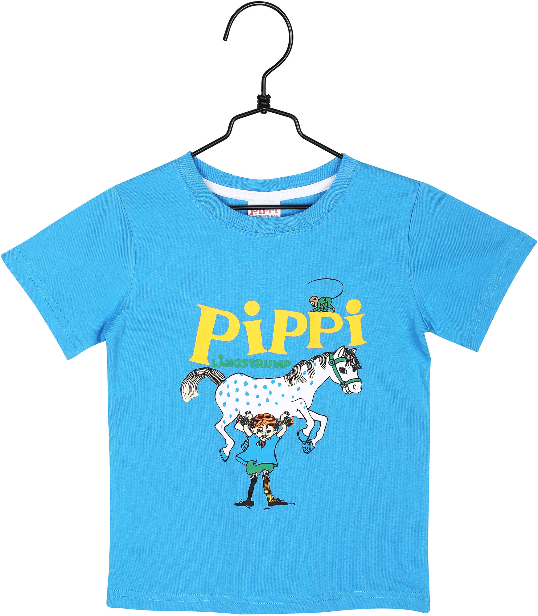 Pippi Langstrømpe T-Shirt, Blå, 128-134