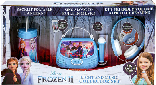 Disney Frozen 2 Gavesett Med Karaokemaskin, Hodetelefoner og Nattlampe