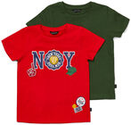 Luca & Lola San Marino T-Shirt 2-pack, Red/Army Green